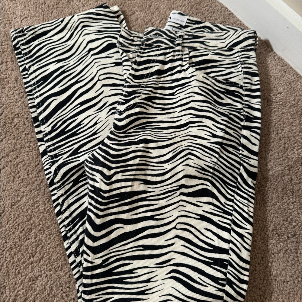 Zara jeans zebra print